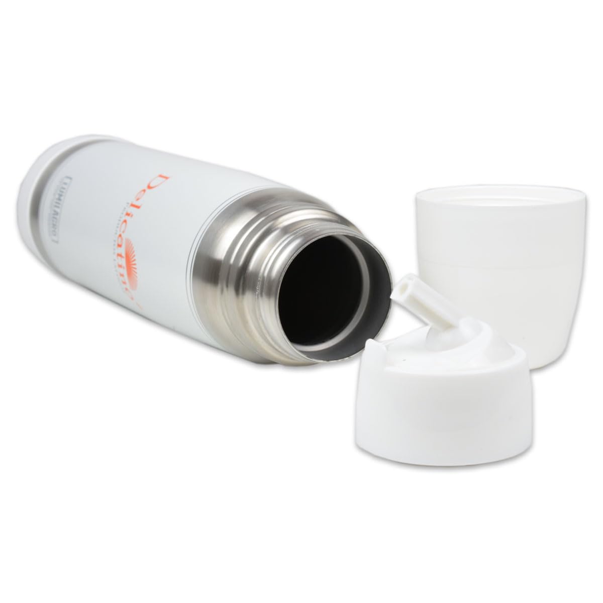 Termo para Mate Lumilux de Acero Inoxidable (1L) - Doble Pared al Vacío con Pico Cebador Antigoteo - Color Blanco - Libre de BPA