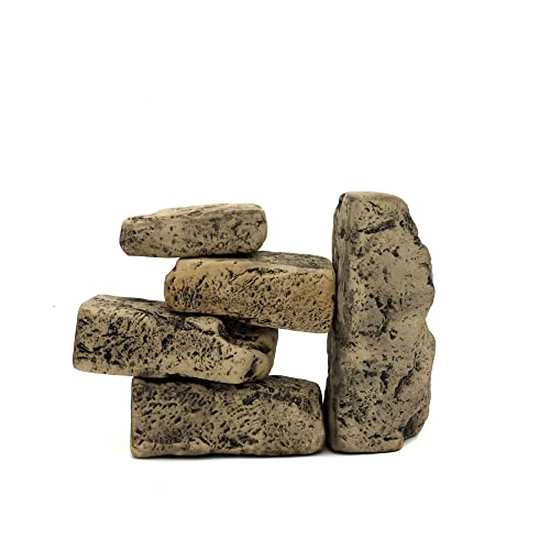 Ceramic Slate Stone -3 To 6 Inch Rocks For Reptile Terrarium Decor, Aquarium Rock Decor - Lightweight Fish Tank Decoration For Aquascaping, Terrariums (5) #TOP1