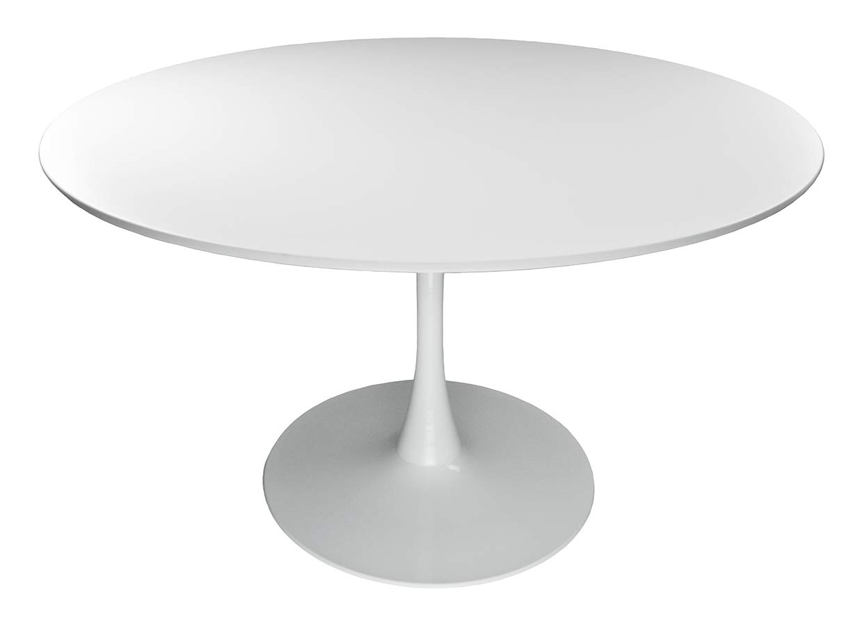 Tavolo tulip rotondo Ø120 cm, tavolo da pranzo tondo bianco mod. Omar Bianco Ø120