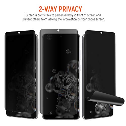 Galaxy S20 Ultra Privacy Screen Protector, [Case Friendly] [Fingerprint Available] Soft Film For Samsung Galaxy S20 Ultra 5G (6.9"), Full Adhesive, Touch Sensitive, Anti-Scratch, 3D Curve Fit #TOP1