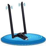  LONOSUN Adaptador inalámbrico WiFi Dongle-USB 1200 Mbps (Plug and Play, no Requiere instalación de Controlador), Adaptador USB WiFi para PC/Computadora de Escritorio/portátil/Tableta con Antena Dual