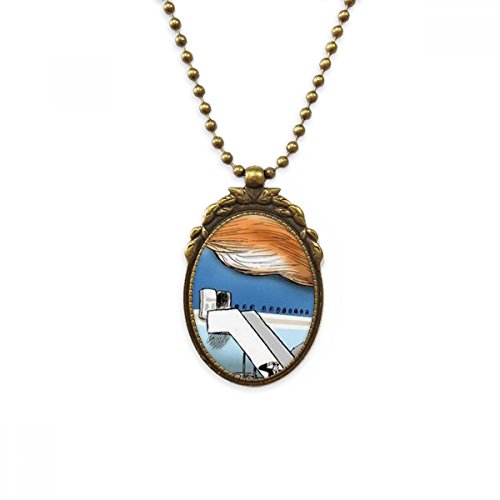 Pendentif Amérique Trump Grenouille vintage : collier homme laiton
