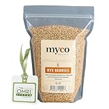 Rye Berries for Mushroom Spawn - Organic, Triple Washed Rye Grain to make Mushroom Grainspawn by Mycology Basics - 5 lbs