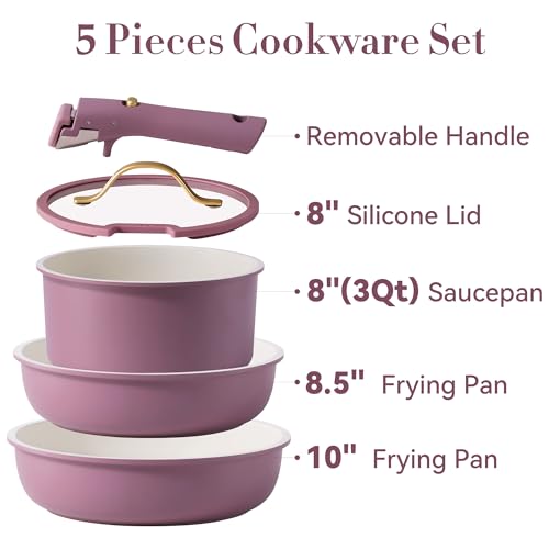 Save 56% on CAROTE Nonstick Cookware Set with Detachable Handles