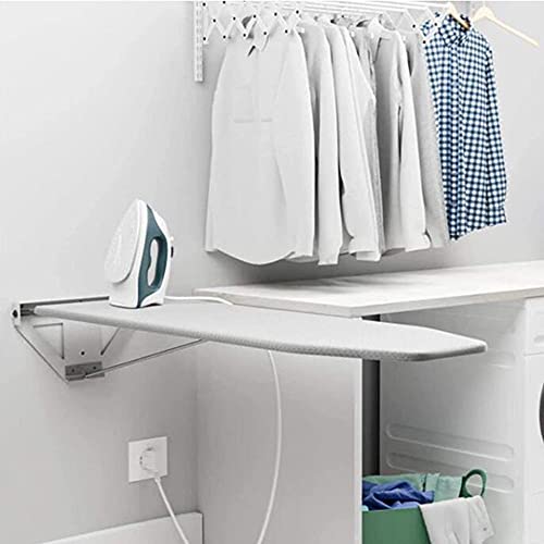 ASumPio Compact Wall Mounted Ironing Board, Foldable Ironing Board, Wall Fixing Plate Drop Down with Heat Resistant Protection for Household Laundry, - Image 2