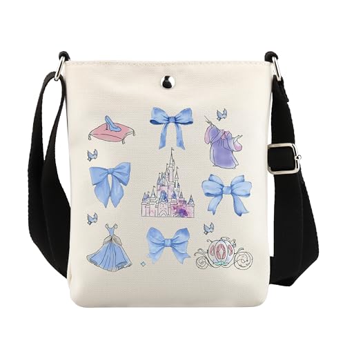 VAMSII Fairy Tale Princess Merch Princess Castle Crossbody Bag for Friend Sister Glass Slipper Gift Movie Fans Gift