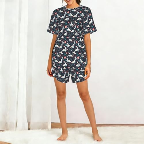 Estampado floral de cisne cuadro moderno para decoracion de interiores de casa 3