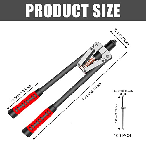 Acboor Set di pinze per rivetti, 17, con 100