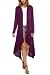 Meaneor Women's Long Sleeve Waterfall Asymmetric Drape Open Long Maxi Cardigan,  XX-Large, Wine Red