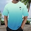 Men's T-Shirt 2026 Summer T-Shirt with Colour Gradient Print, Breathable, Casual Short Sleeve Shirt for and Cotton Loose White Blouse, sky blue, S #1