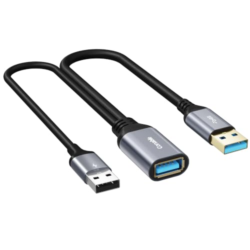 USB 3.0 Extension Cable with Extra Power, 5Gbps, Aluminum, 1ft/12inch