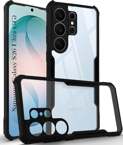 Image of Jkobi Hybrid Back Cover Case for Samsung Galaxy S26 Ultra (Shockproof with Polycarbonate Clear Panel | Professional Black)