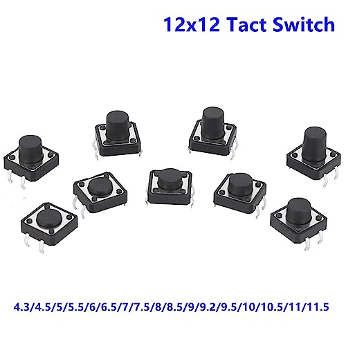 Micro interruptor 12x12 para reparar mandos de garaje y domótica botón de 4 pines 3
