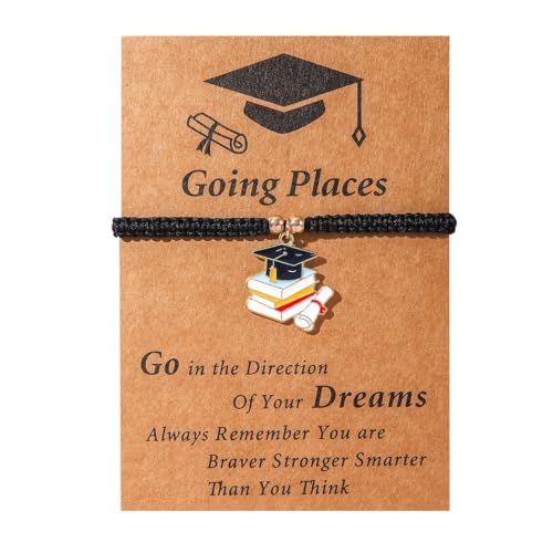 Ediseng Personalized Graduation Bracelet for Her Him,2026 Graduation Gifts with Graduation Gift Card for College/High School/Nursing/8th Grade/5th Grade/Masters Degree/PhD with Graduation Gift Card