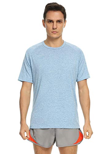 Xelky 4-5 Pack Men's Dry Fit T Shirt Moisture Wicking Athletic Tees Exercise Fitness Activewear Short Sleeves Gym Workout Tops Black/Lightgray/Lightblue/Red/Darkblue Xxxl #TOP3