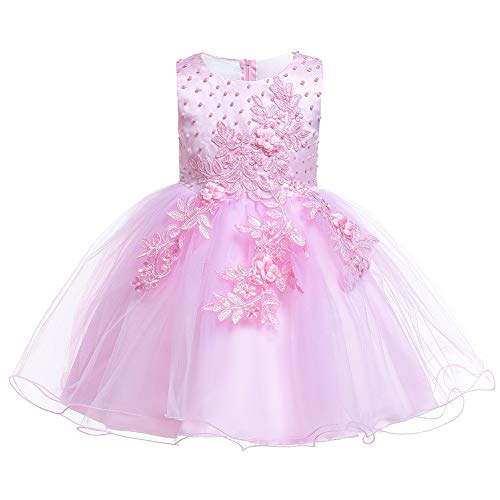 Robe de princesse rose avec fleurs, le cadeau de Noël parfait