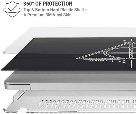 Skinit Case + Skin Compatible with MacBook Pro 13in M1 (2021) - Officially Licensed Warner Bros Deathly Hallows Symbol Design