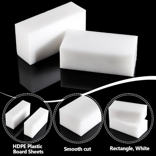 UNICRAFTALE 2 Stücke HDPE Block Kunststoffplatten Rechteck Weiß Polyethylen Solide Kunststoffblöcke 160x80x52mm Für Heim Bodenverbesserung Prototypenbau DIY Projekte