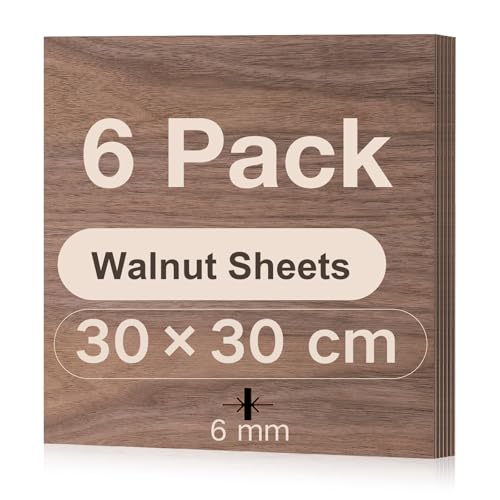 Tablero madera contrachapada 6mm nogal para corte por laser bricolaje y modelado 6 uds