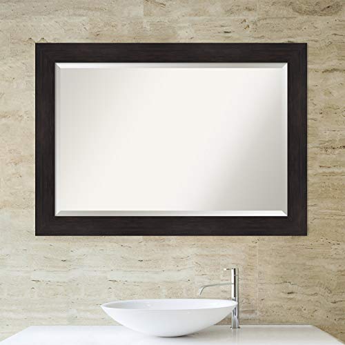 Image of Amanti Art Framed Vanity Mirror | Bathroom Mirrors for Wall | Furniture Espresso Mirror | Wall Mounted Mirror | Large Mirror | 29.38 x 41.38