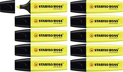 Highlighter - STABILO BOSS ORIGINAL Pastel - Pack of 4 - Mellow Coral Red, Cherry Blossom Pink, Cloudy Blue, Dash of Lime