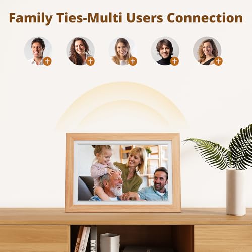 Image of Dragon Touch Digital Picture Frame WiFi 10 inch IPS Touch Screen Digital Photo Frame Display, 32GB Storage, Auto-Rotate, Share Photos via App, Email, Cloud, Classic 10 Brown