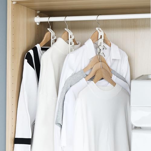 8 Stück Kleiderbügel Haken, Platzsparende Kleiderbügel, Haken für Kleider, Weiß Verbindungshaken, Cascading Gestapelte Kleiderbügel, Multifunktions Kleidung Verbindung Clip, Organizer Schrank (Weiß 1)