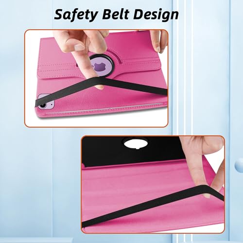 Image of TGK 360 Degree Rotating Flip Cover Case for iPad Air 11 Inch M4 /M3 /M2 2026 /2025 /2024 & Air 5th Gen 2022 /iPad Air 4th Gen 2020 10.9 Inch (Hot Pink)