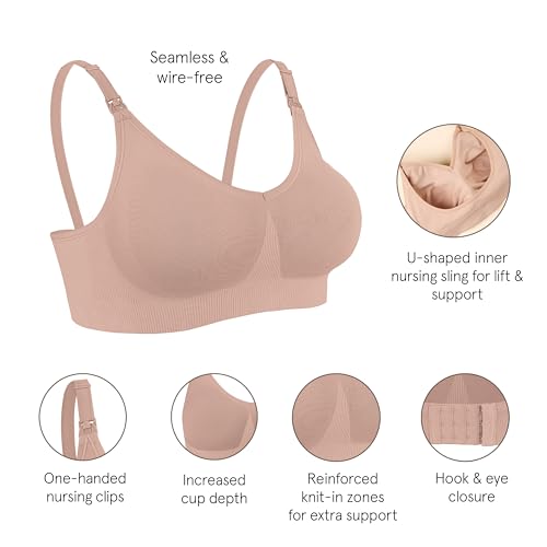 Bravado Designs Body Silk Seamless Nursing Bra for Breastfeeding, Extended Cup Wireless Maternity Bra2