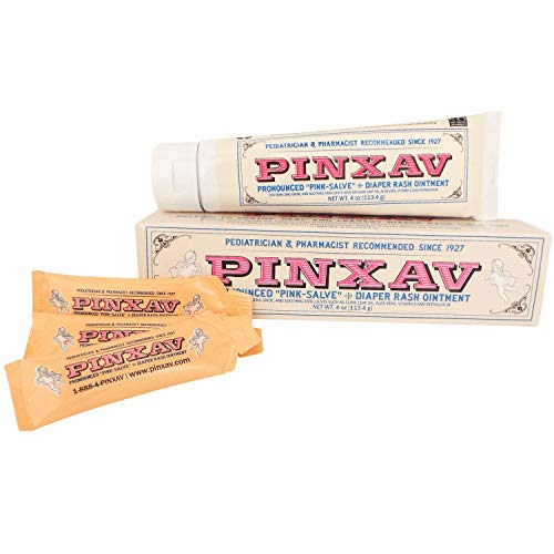 PINXAV Fast Healing Diaper Rash Cream Travel Pack - 4 Ounce Tube and 3 Small Travel Size - Perfect for Diaper Bag or Luggage - Fast Relief for Irritated Skin and Rashes
