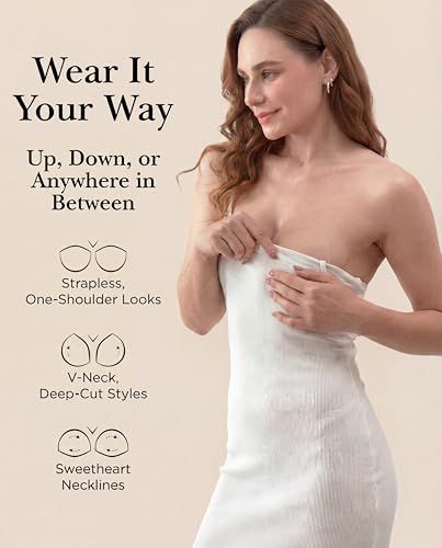 Image of Nipple Covers for Women 4 Pairs Sticky Silicone Reusable Pasties No Show | 50x Reusable Bra, Hypoallergenic, All-Day Comfort. Discreet Skin-Tone Coverage for Tight Clothes, Swimsuits & Activewear