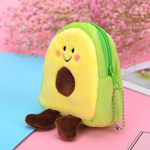 Avocado Plush Purse Wallet Multifunctional Portable Cartoon Fruit Bag2