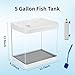 Small Fish Tank,5 Gallon Glass Aquarium Betta Fish Tank Starter Kit with Filter and LED Light.（White）