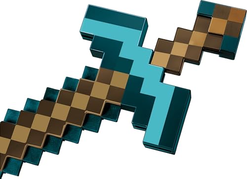 mattel minecraft transforming diamond sword amp pick-axe kid-sized 2-in-1 toy accessory for role-play amp costumes amazon exclusive