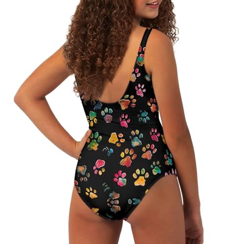 Image of YEXIATODO Kids One Piece Swimsuit for Teen Girls Womens Bathing Suit High Waist Bikini Set Girls Swimsuit for 7-18 Years Old