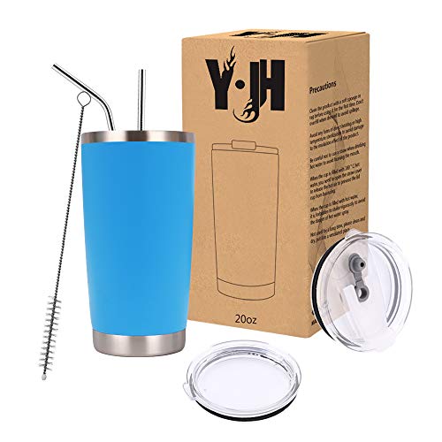 Y·JH 20oz (550ml) Vaso de viaje de Taza de café con aislamiento al vacío de doble pared Taza de café de acero inoxidable…