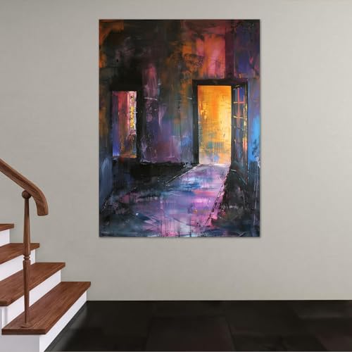 Toile abstraite colorée chambre décoration murale moderne - 5