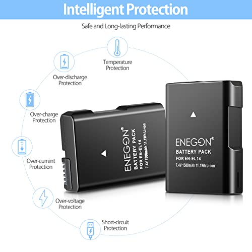 Ficha técnica ENEGON EN-EL14 Rechargeable Li-Ion Batería para Nikon en-el14/el14a D5600 D5100 D5200 D5300 D5500 D3100 D3200 D3300 D3400 D3500 Coolpix P7000 P7100 P7200 P7700 P7800 Digital Camera - Fernando Cortés
