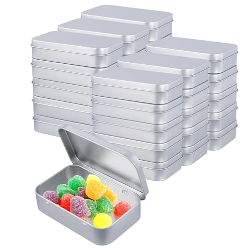 PUCSIQ 30 Pezzi Scatole di Metallo, Scatola Latta Rettangolare 9 x 6 x 2 cm, Piccole Scatola Latta per Monete, Molletta, Chiavi, Carte, Gioco, Caramelle
