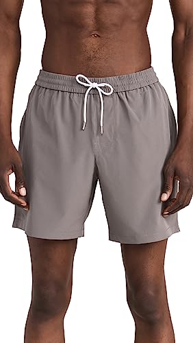 Club Monaco Men's Bo Swim Shorts, Smoke/Gris, Grey, L