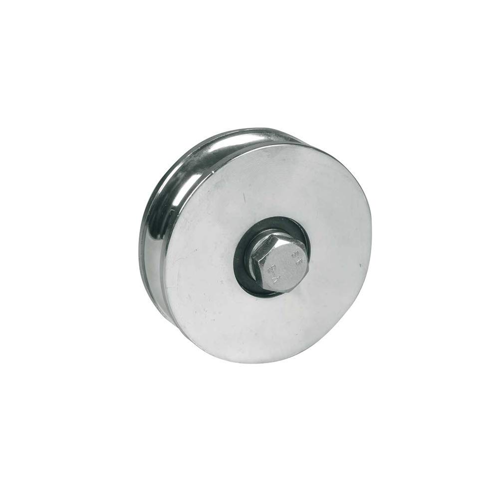 COPPIA Ruote INOX per cancelli 1 cuscinetto a sfera Gola Tonda D.20 ART. 964 IBFM (Diametro 120 mm)
