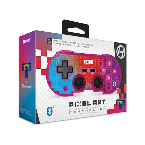 Image of Hyperkin Limited Edition Pixel Art Bluetooth Controller Official Tetris Edition - Officially Licensed - For Nintendo Switch /Oled, PC, Mac, Android, iOS (Hyper Gradient)