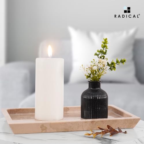 Radicaln Vassoio rettangolare in marmo da 30,5 cm, realizzato a mano, vassoio rettangolare per gioielli, profumi e accessori da bancone - immagine 5