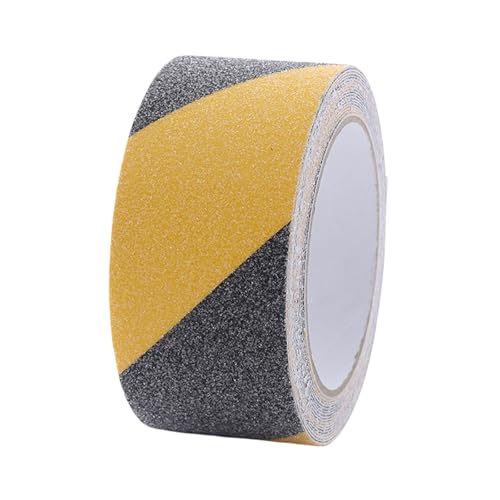 Anti Slip Tape, Hazard Tape Black and Yellow, 5m x50mm Hazard Warning Tape, Caution Tape, Warning Hazard Safety Tape, Self Adhesive Floor Marking Tape, for Indoor and Outdoor Use