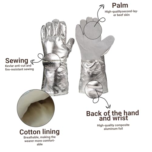 Gants de four en tissu papier d'aluminium imperméables pour la cuisson - 5