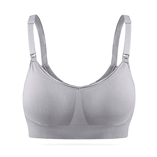 Soutien-gorge d'allaitement en coton gris WENJUN taille M pour femme