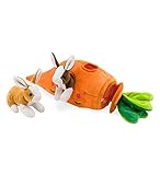 HearthSong Plush Bunny Portable Play Set with 19' L Carrot Home and Two 5¼'L Bunnies
