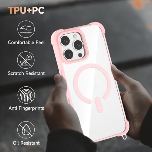 Coque avec sangle réglable iPhone 16 Pro Max rose pour un transport mains libres MagSafe