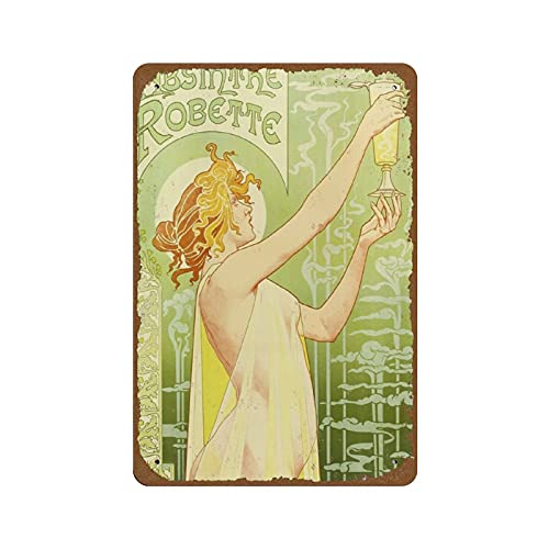 Panneau en Métal Absinthe 'Robette Absinthe' France Circa. 1900'S Cadeau d'anniversaire Panneaux...