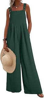 Dokotoo Women's Casual Loose Overalls Jumpsuits One Piece Sleeveless Wid...